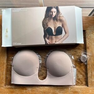 U Plunge Backless, Strapless, Self Adhesive Underwire Bra- Nude C -Cup